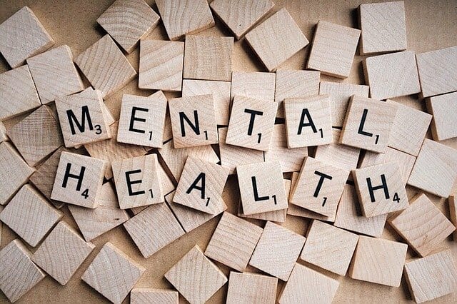 Mental Health Scrabble-Inschrift
